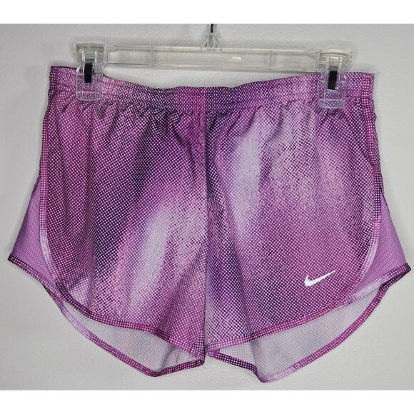 Nike Dri Fit Running Shorts Women XS Purple Elastic Waist Brief Lined Zip Pocket - Picture 1 of 10